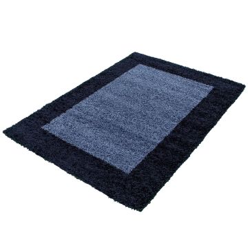 Life Shaggy Ombre tapis poils longs rectangle 160x230cm bleu marine
