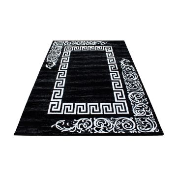 Miami Henna tapis poils ras rectangle 120x170cm noir