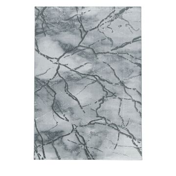 Naxos Marmer tapis poils ras coureur 80x250cm argent