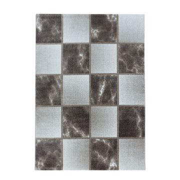 Ottawa Bloc tapis poils ras rectangle 200x290cm brun