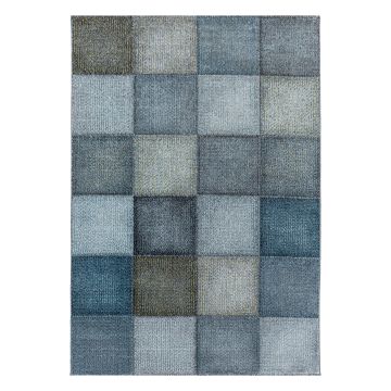 Ottawa Buz tapis poils ras coureur 80x250cm bleu
