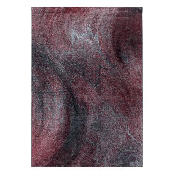 Ottawa Canvas tapis poils ras rectangle 120x170cm rouge