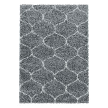 Salsa Shaggy vloerkleed hoogpolig loper 80x250cm grijs