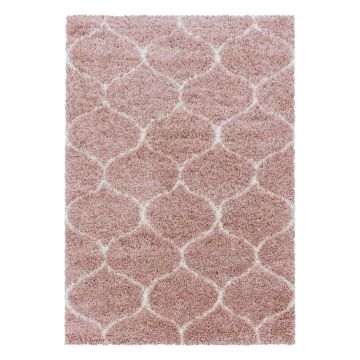 Salsa Shaggy vloerkleed hoogpolig rechthoek 280x370cm roos