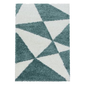 Tango Shaggy tapis poils longs coureur 80x250cm bleu