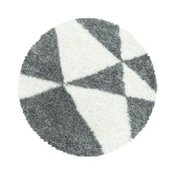 Tango Shaggy tapis poils longs rond Ø 200cm gris
