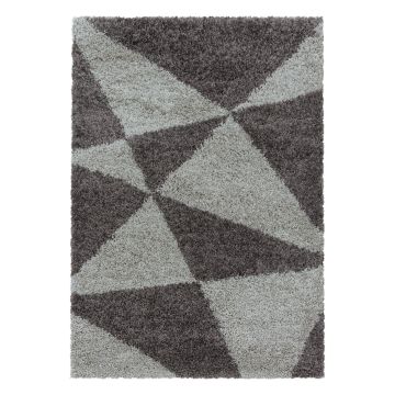 Tango Shaggy vloerkleed hoogpolig loper 80x250cm taupe