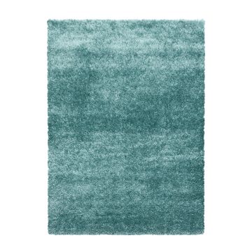 Brilliant Shaggy vloerkleed hoogpolig rechthoek 140x200cm aqua blauw
