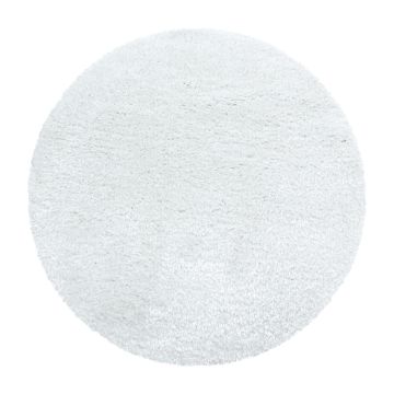Brilliant Shaggy tapis poils longs rond Ø 160cm neige