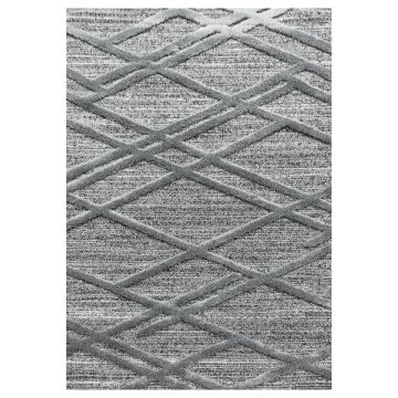 Pisa Parelle vloerkleed hoogpolig rechthoek 80x150cm grijs