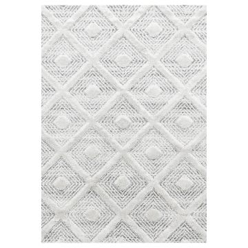 Pisa Rheng vloerkleed hoogpolig loper 80x250cm grijs