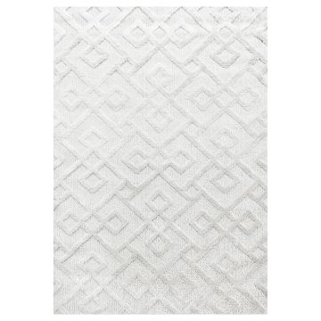Pisa Square tapis poils longs rectangle 160x230cm crème