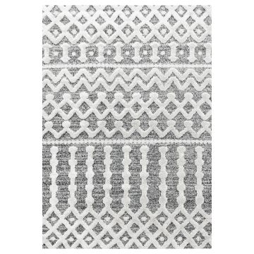 Pisa Wavy vloerkleed hoogpolig rechthoek 80x150cm grijs