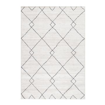 Taznaxt Haki tapis poils ras rectangle 80x150cm crème