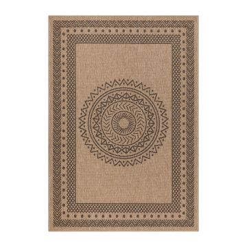 Dhaka Shapl tapis extérieur/intérieur rectangle 160x230cm jute noir