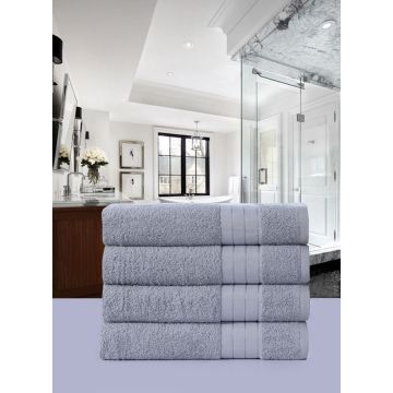 handdoekenset 50x100cm (4 stuks) nr:1000 zilver