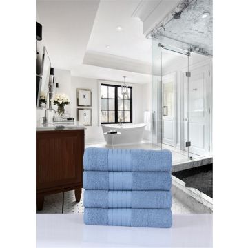 handdoekenset 50x100cm (4 stuks) nr:1000 ijs blauw