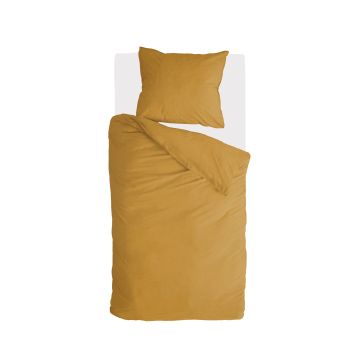 Vintage Cotton dekbedovertrek 140x220cm honing mosterd
