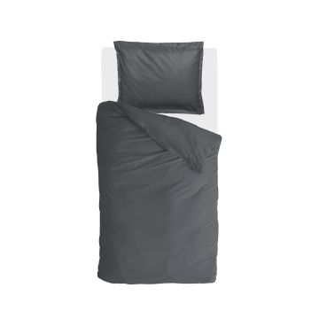 Vintage Satin dekbedovertrek 155x220cm antraciet