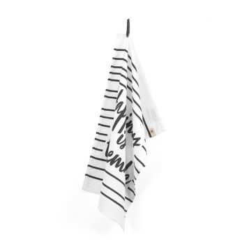 Dry with Happiness theedoek 50x70cm off-black