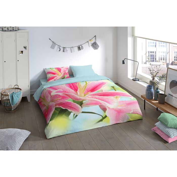 Lits-jumeaux dekbedovertrekset 240x220cm microfiber nr:2520 multi