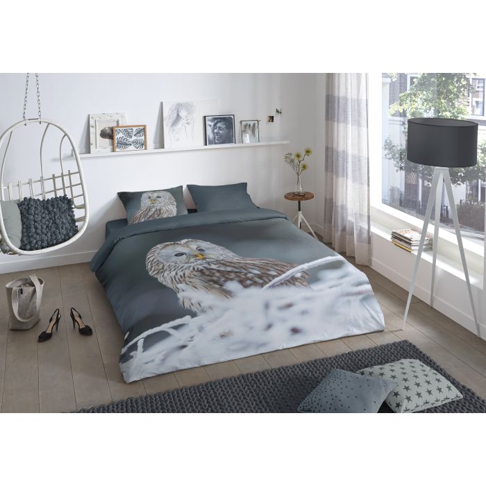 1-persoons dekbedovertrekset 140x220cm nr:2610 grijs