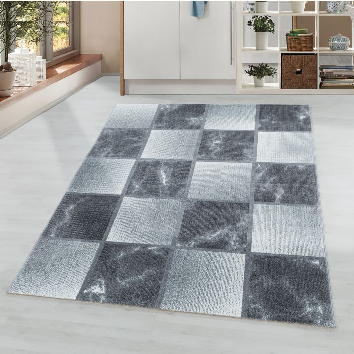 Ottawa Blok vloerkleed laagpolig rechthoek 160x230cm grijs