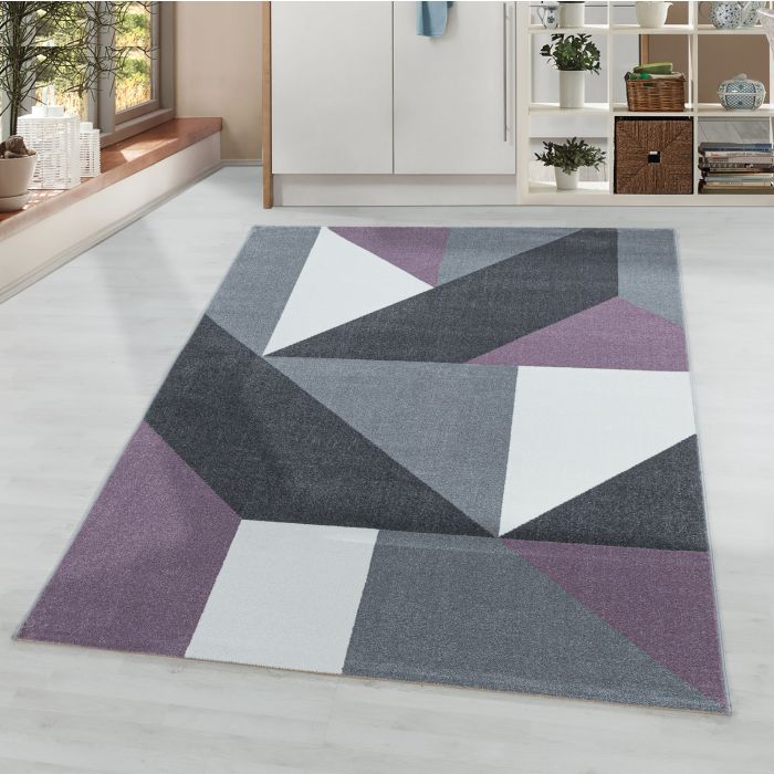 Ottawa Origami tapis poils ras rectangle 240x340cm lilas
