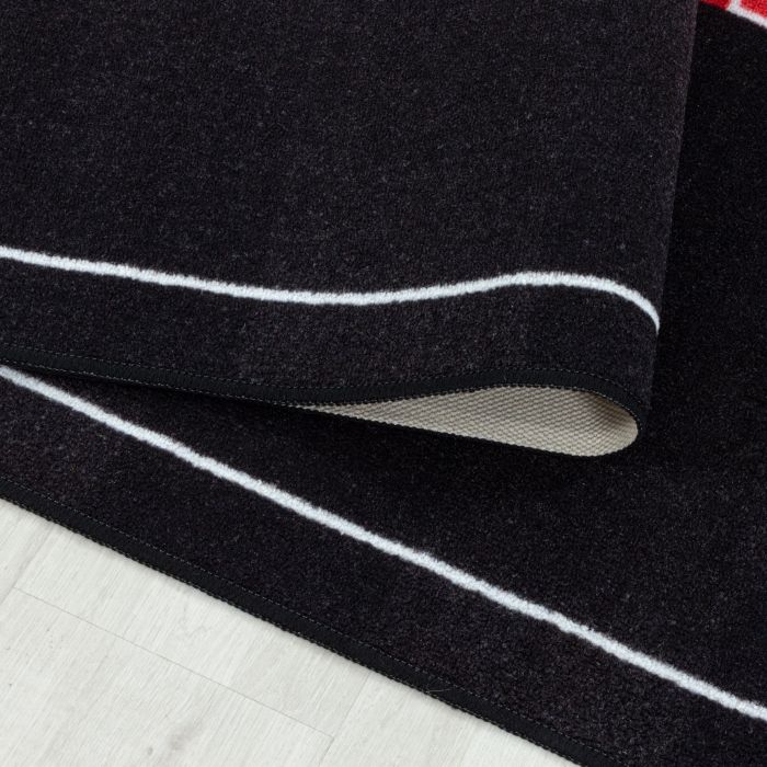 Play Voetbalveld Duitsland antislip kinderkamer speelkleed lussenpolig rechthoek 160x230cm rood