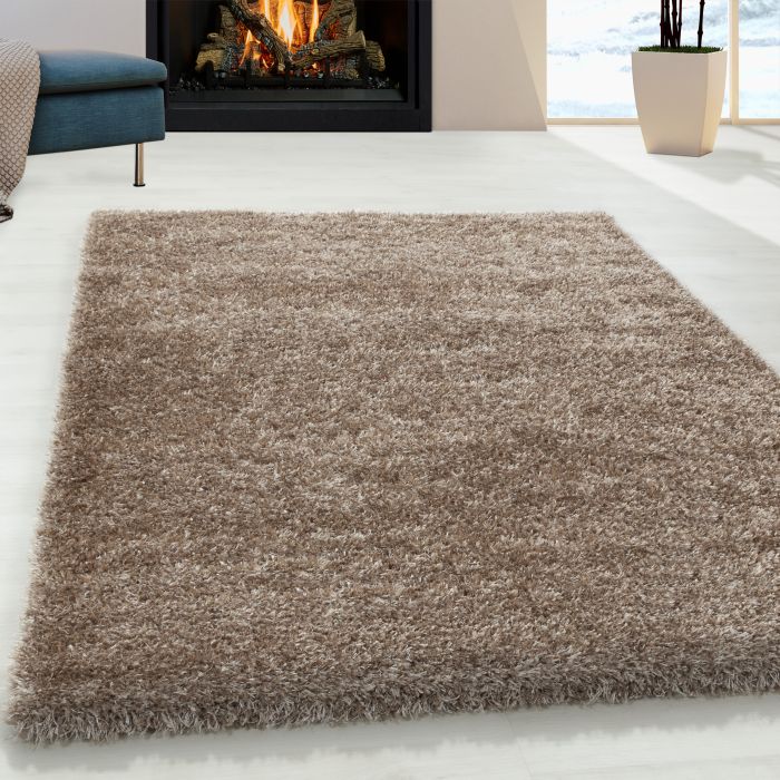 Brilliant Shaggy tapis poils longs coureur 80x250cm taupe