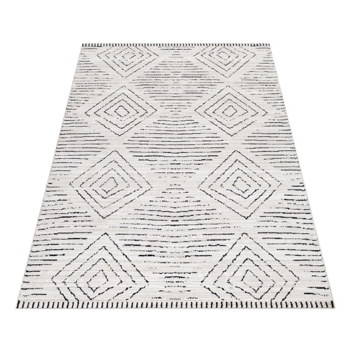 Taznaxt Aich tapis poils ras rectangle 200x290cm crème