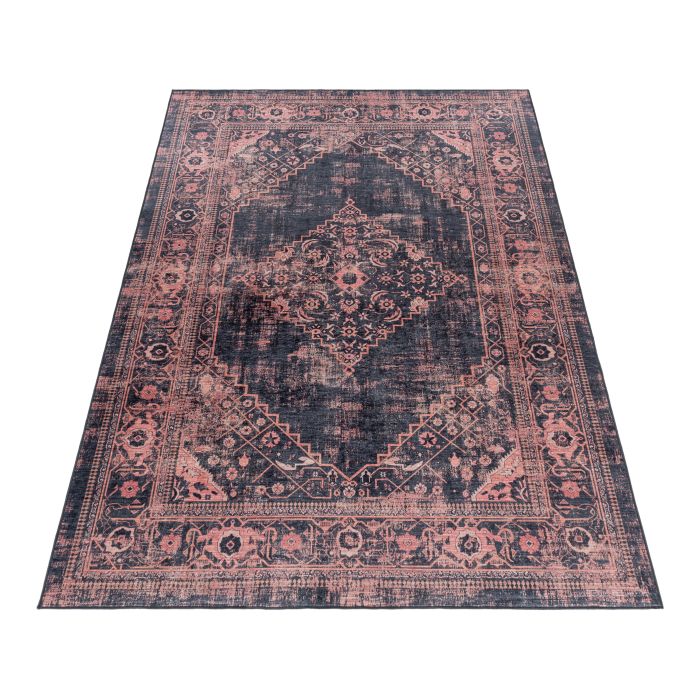 Fiesta Vintage antislip vloerkleed platgeweven rechthoek 120x170cm rood