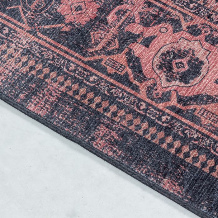 Fiesta Vintage antislip vloerkleed platgeweven rechthoek 120x170cm rood