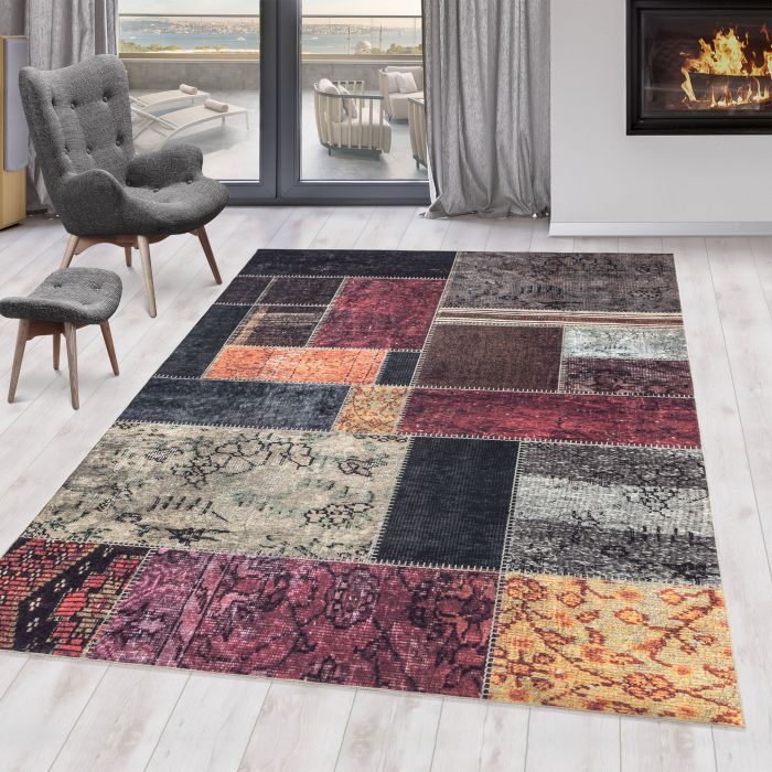 Fiesta Empire antislip vloerkleed platgeweven rechthoek 120x170cm multikleur