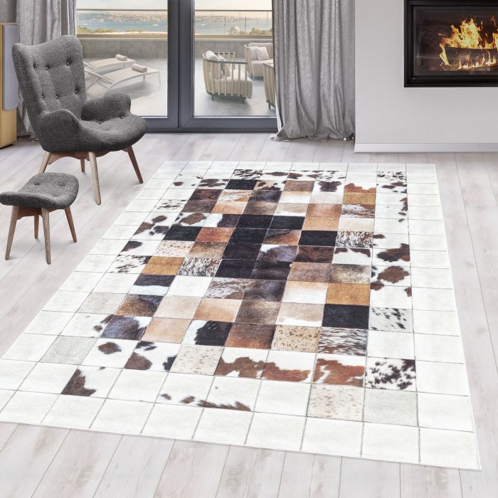 Fiesta Lapwerk antidérapant tapis tissé à plat rectangle 140x200cm blanc