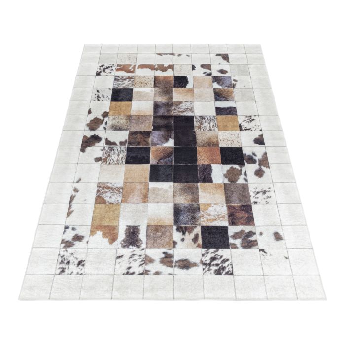 Fiesta Lapwerk antidérapant tapis tissé à plat rectangle 140x200cm blanc