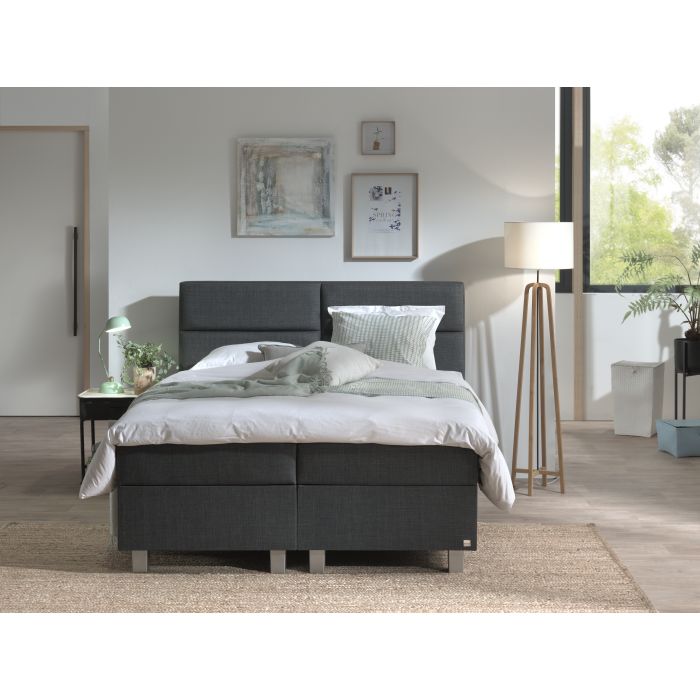 Quattro opbergboxspring 160x200cm antraciet