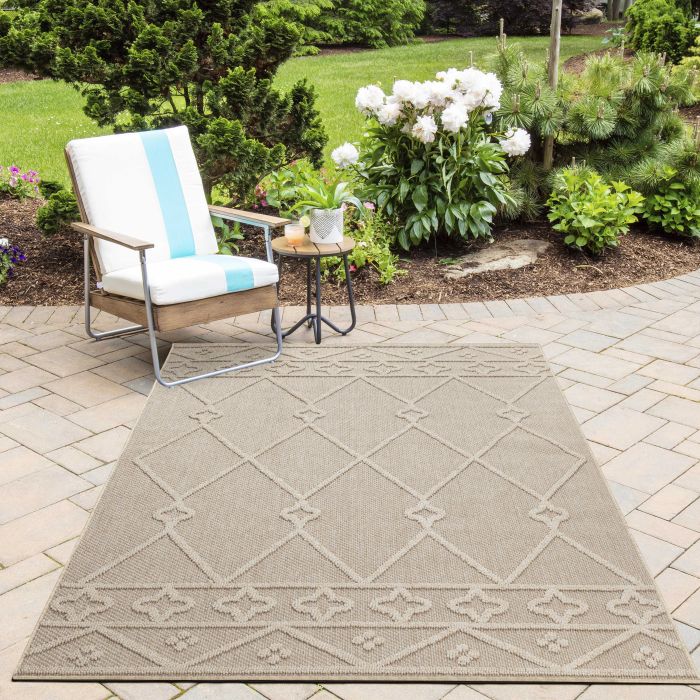 Patara Lezon tapis extérieur/intérieur poils ras rectangle 80x150cm beige