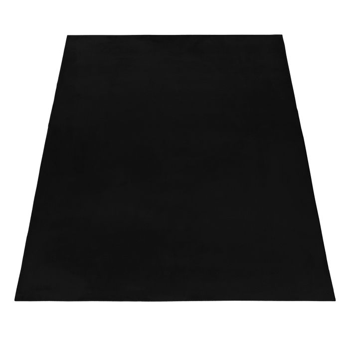 Pouffy tapis duveteux poils longs rectangle 200x290cm noir