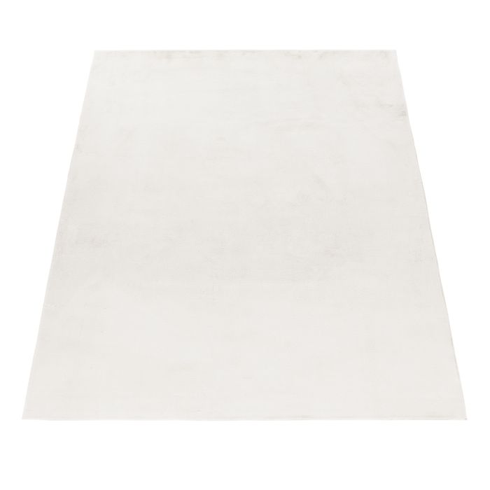 Pouffy tapis duveteux poils longs coureur 60x110cm crème