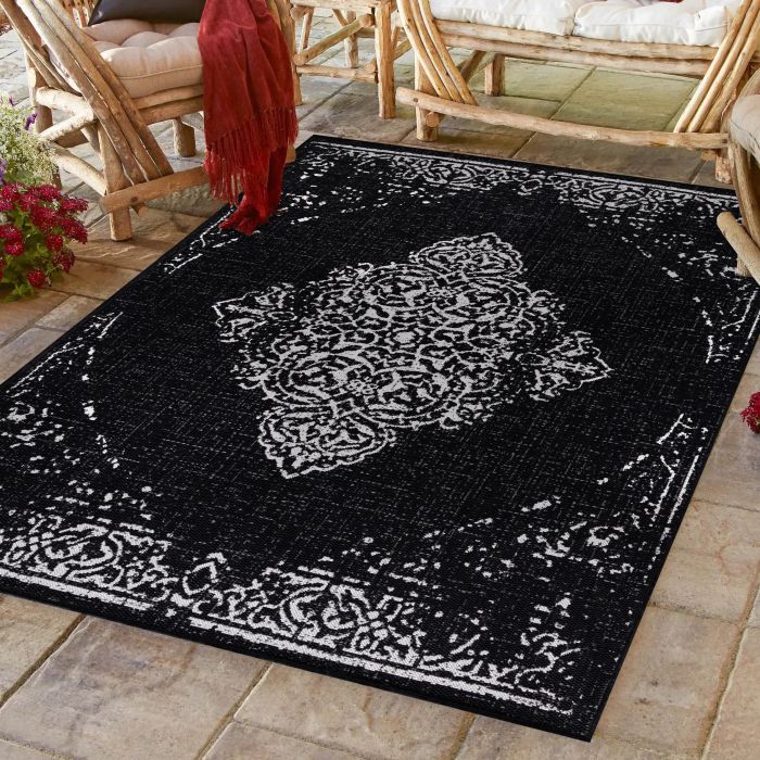 Sunny Zane tapis extérieur/intérieur rectangle 280x370cm noir