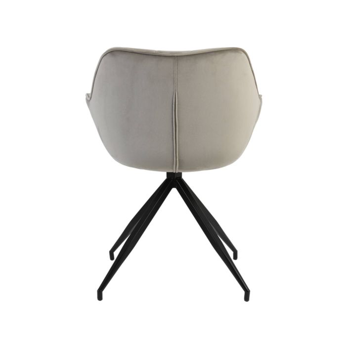 JAIMY eetkamerstoel velvet 62x52x81cm lichtgrijs met zwart poten