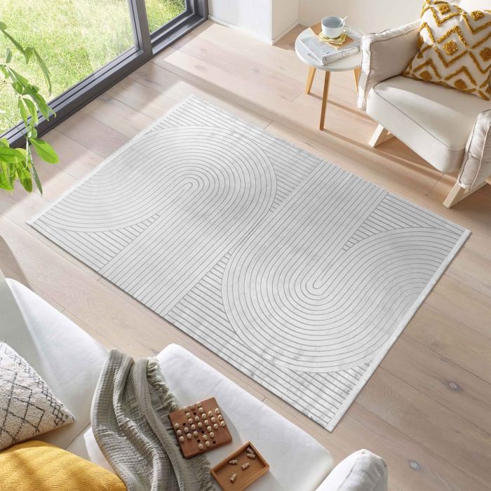 Style Orvyn vloerkleed laagpolig loper 80x150cm zilver