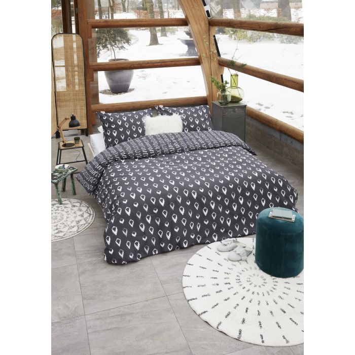 Remade Turned Cones dekbedovertrek 200x220cm off-black